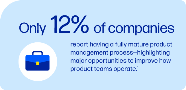 12% of companies have a fully mature product 